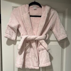 Pottery Barn Kids 2T-3T light pink hooded bath robe.  Like new
